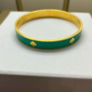 Kate Spade Bangle Bracelet Teal Enamel Gold Tone